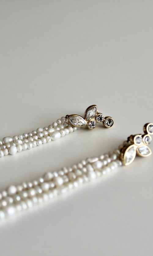 Paul Valentine Adorn Earrings Pearl Tassel