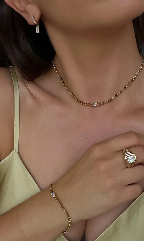 Paul Valentine Emerald Ring White