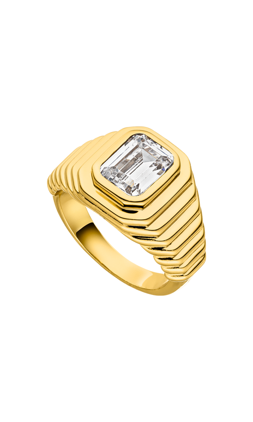 Paul Valentine Emerald Ring White