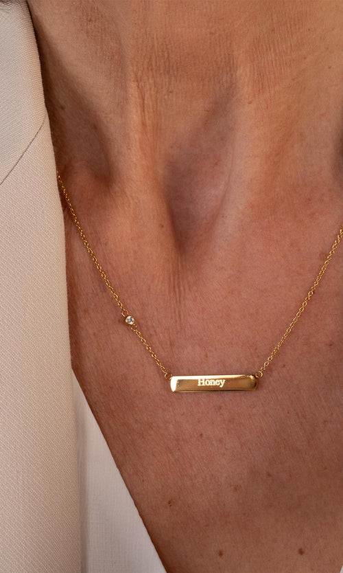 Paul Valentine Gravierbare Rectangle Halskette