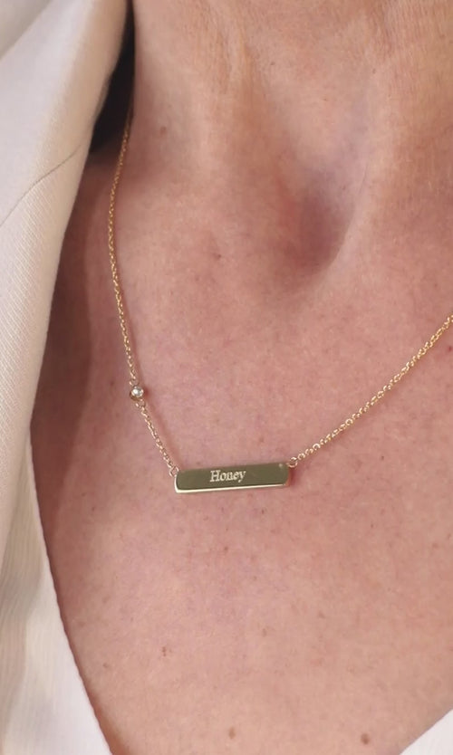 Paul Valentine Gravierbare Rectangle Halskette