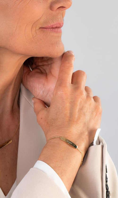 Paul Valentine Gravierbare Rectangle Halskette