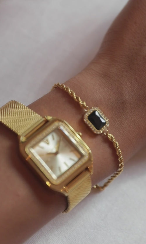 Paul Valentine Pavé Emerald Black Bracelet