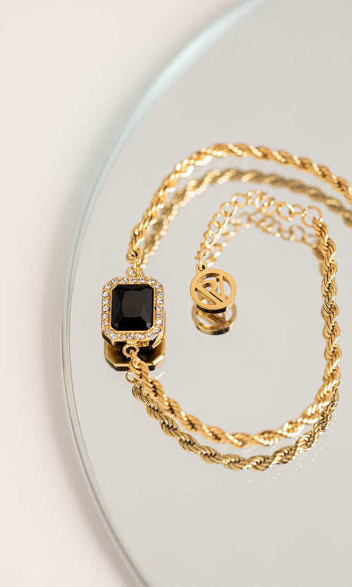 Paul Valentine Pavé Emerald Black Bracelet