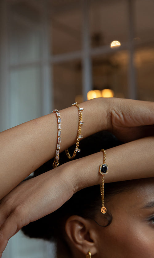 Paul Valentine Pavé Emerald Black Bracelet