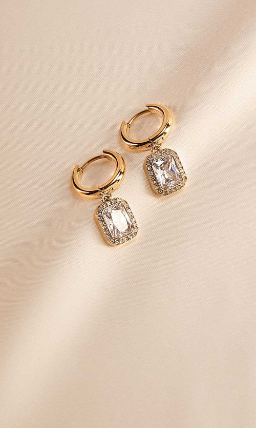 Paul Valentine Pavé Emerald Huggies