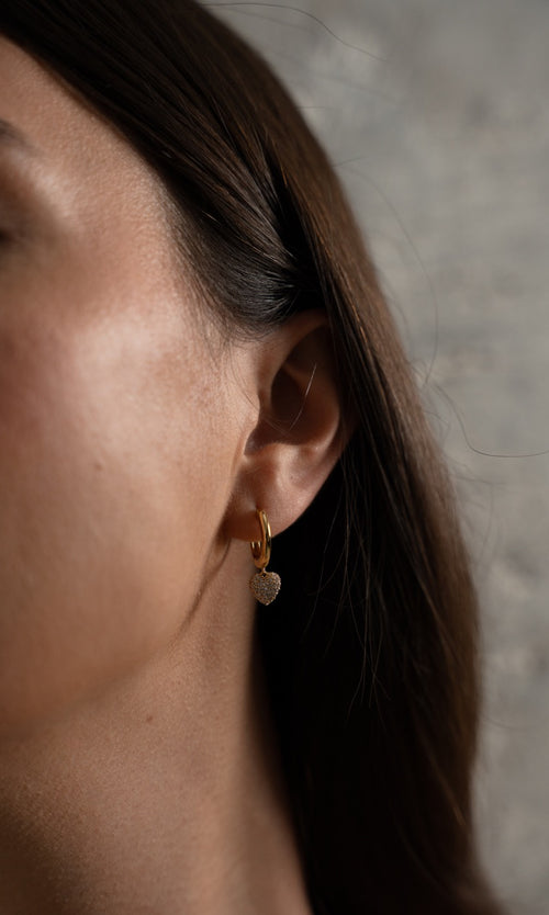 Paul Valentine Pure Heart Charm Hoops