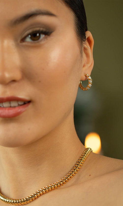 Paul Valentine Sparkle Twisted Hoops