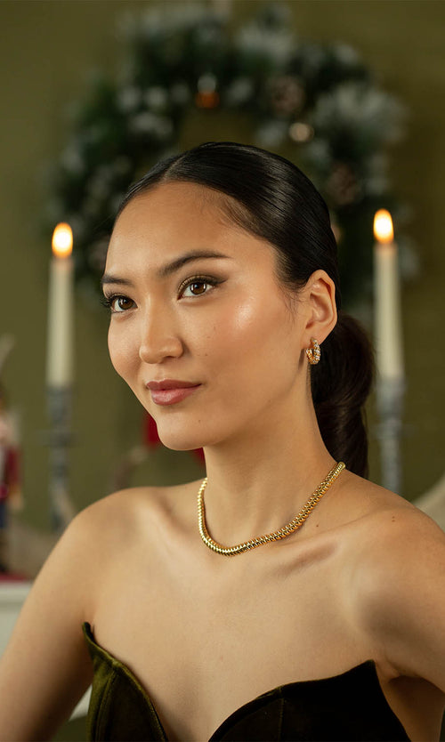 Paul Valentine Sparkle Twisted Hoops