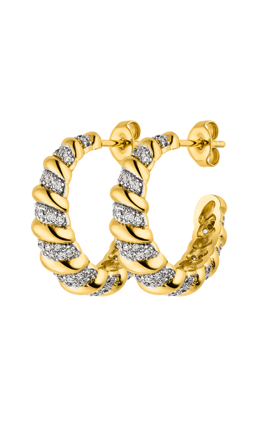 Paul Valentine Sparkle Twisted Hoops