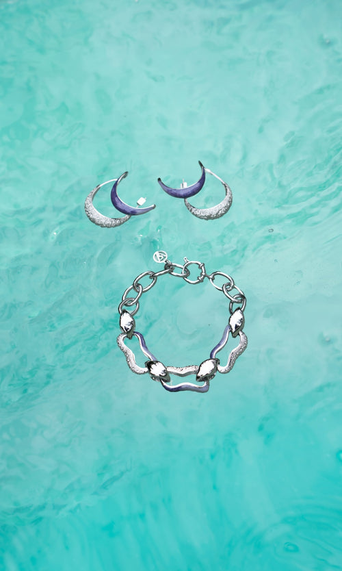 Paul Valentine Underwater Necklace & Hoops Set