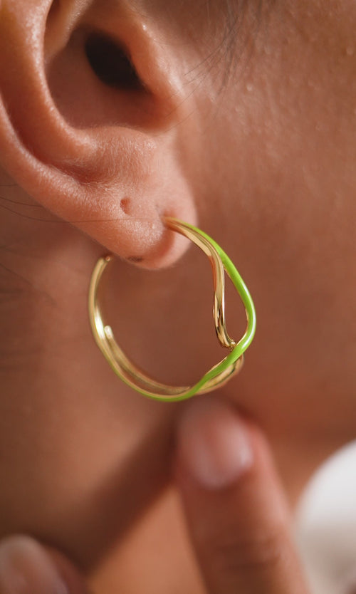 Paul Valentine Wave Rush Enamel Hoops