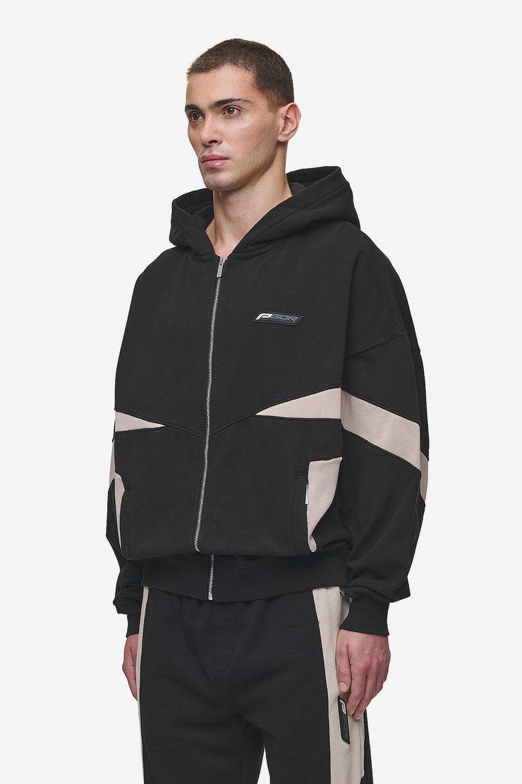 Pegador Aderno Boxy Sweat Jacket Washed Black Light Beige