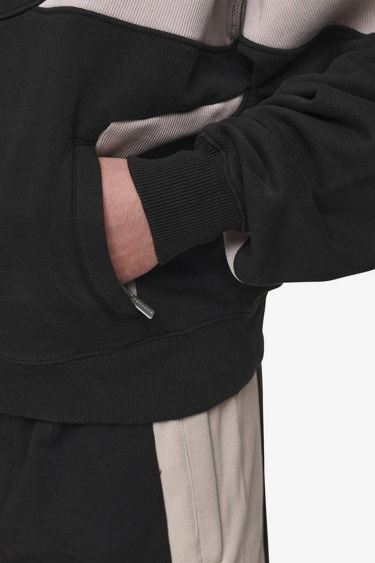 Pegador Aderno Boxy Sweat Jacket Washed Black Light Beige