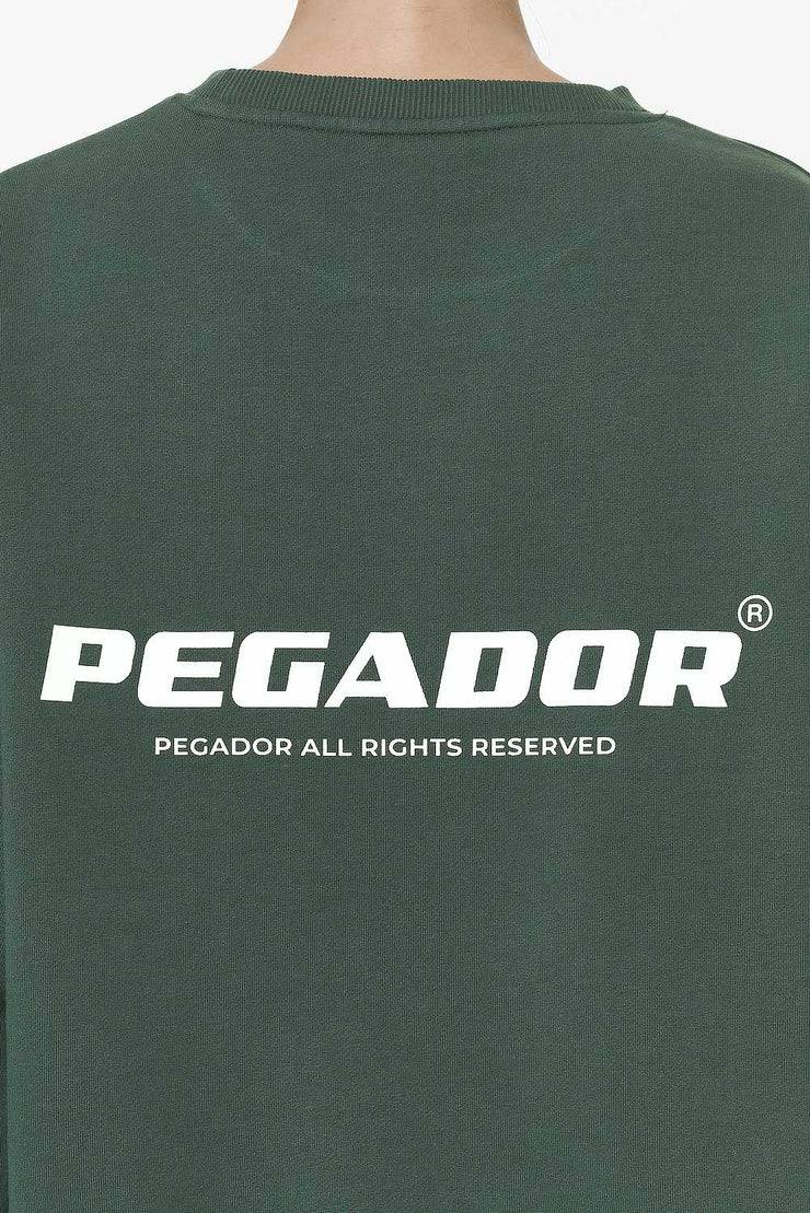 Pegador Aelva Logo Heavy Oversized Crew Neck Washed Sage Green