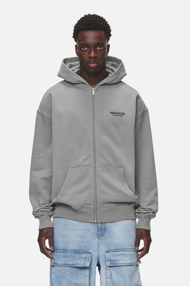 Pegador Alchar Oversized Sweat Jacket Washed Cool Grey