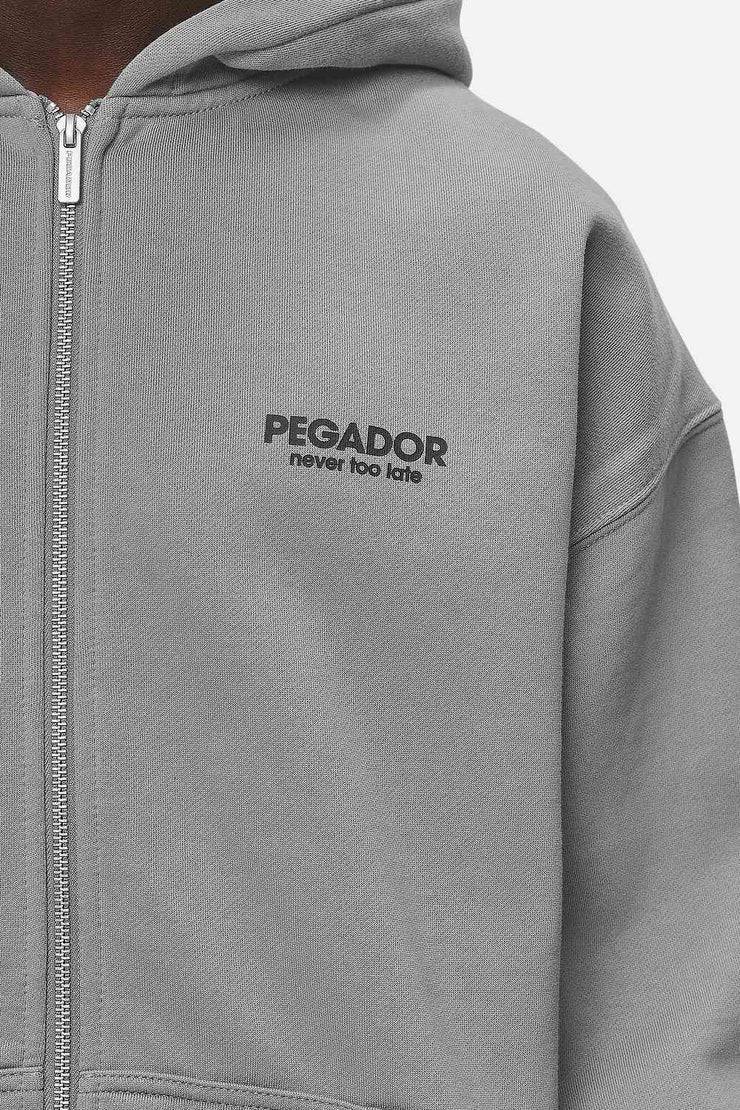 Pegador Alchar Oversized Sweat Jacket Washed Cool Grey