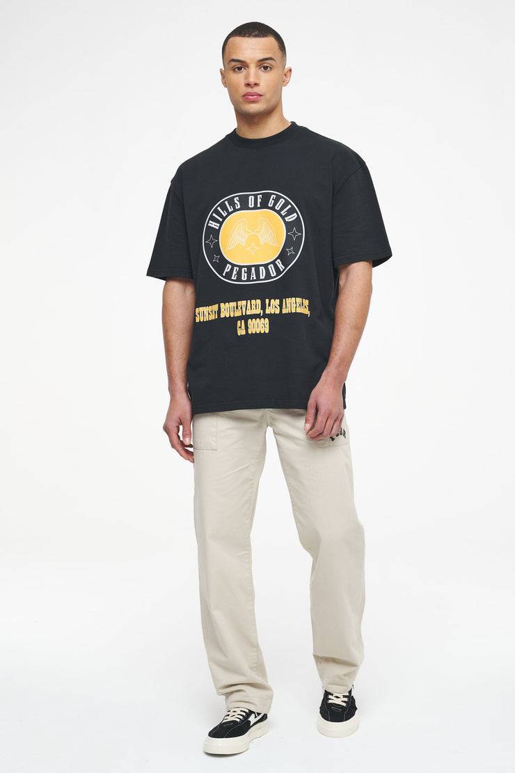 Pegador Algon Oversized Tee Vintage Washed Black Ink