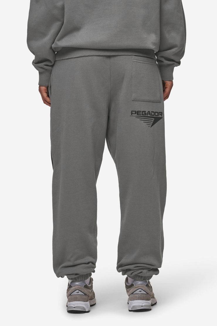 Pegador Amira High Waisted Sweat Pants Washed Deep Grey Black