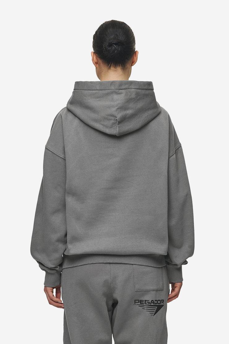 Pegador Amira Oversized Hoodie Washed Deep Grey Black
