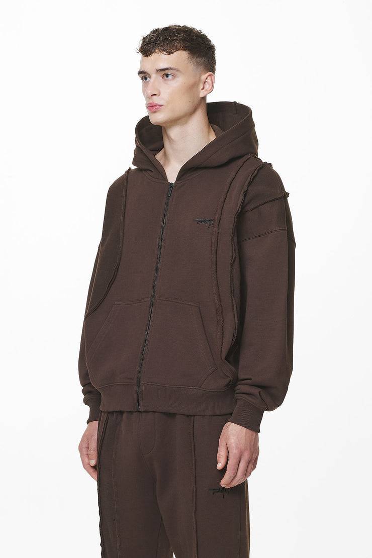Pegador Ancy Inside Out Terry Boxy Sweat Jacket Washed Oak Brown