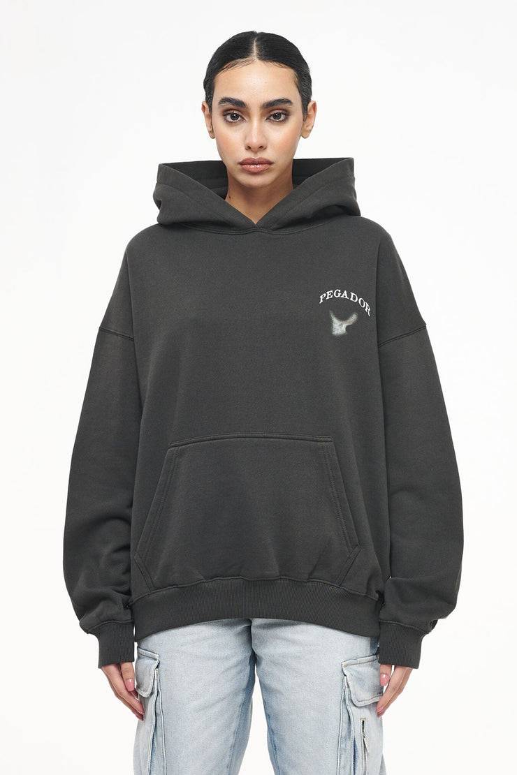 Pegador Angel Oversized Hoodie Vintage Washed Iron Grey