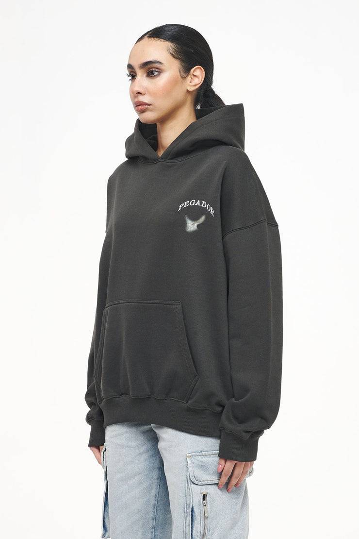 Pegador Angel Oversized Hoodie Vintage Washed Iron Grey