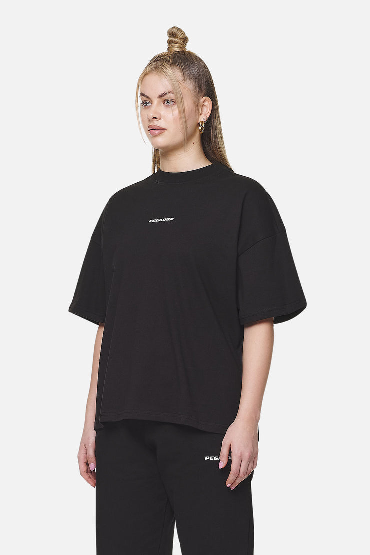 Pegador Arendal Logo Heavy Oversized Tee Black White