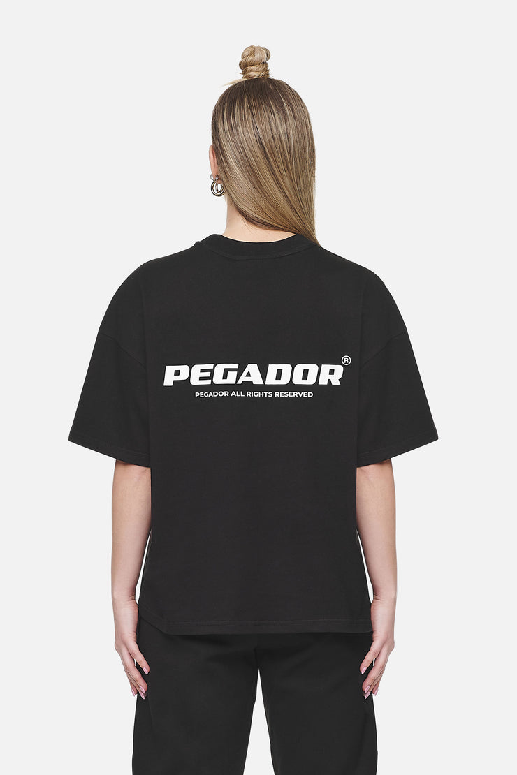 Pegador Arendal Logo Heavy Oversized Tee Black White