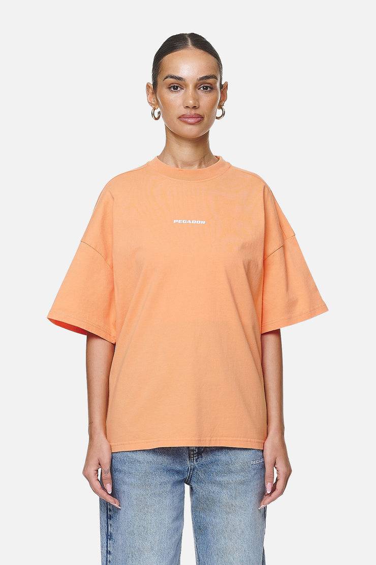 Pegador Arendal Logo Heavy Oversized Tee Washed Apricot White