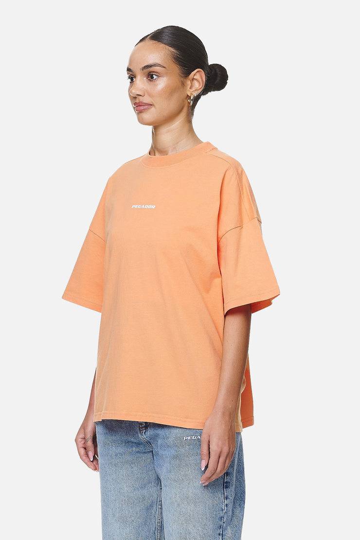 Pegador Arendal Logo Heavy Oversized Tee Washed Apricot White
