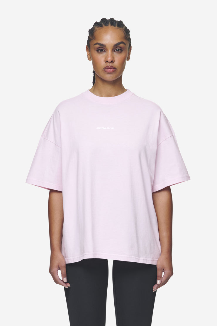 Pegador Arendal Logo Heavy Oversized Tee Washed Bubblegum White