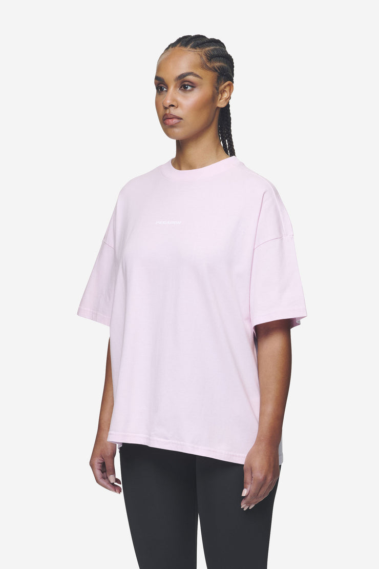 Pegador Arendal Logo Heavy Oversized Tee Washed Bubblegum White