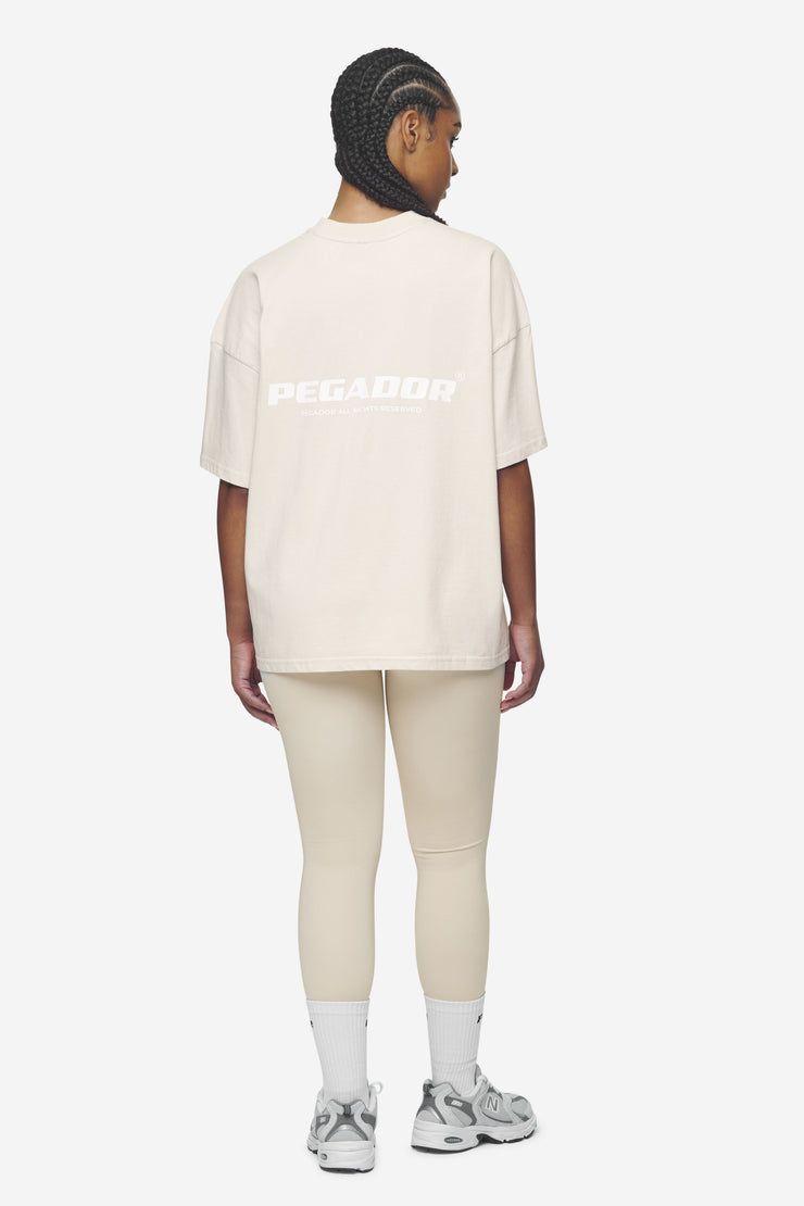 Pegador Arendal Logo Heavy Oversized Tee Washed Coast Sand White