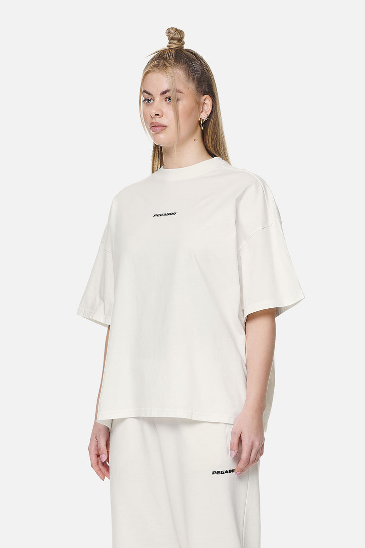 Pegador Arendal Logo Heavy Oversized Tee Washed Coconut Milk Black