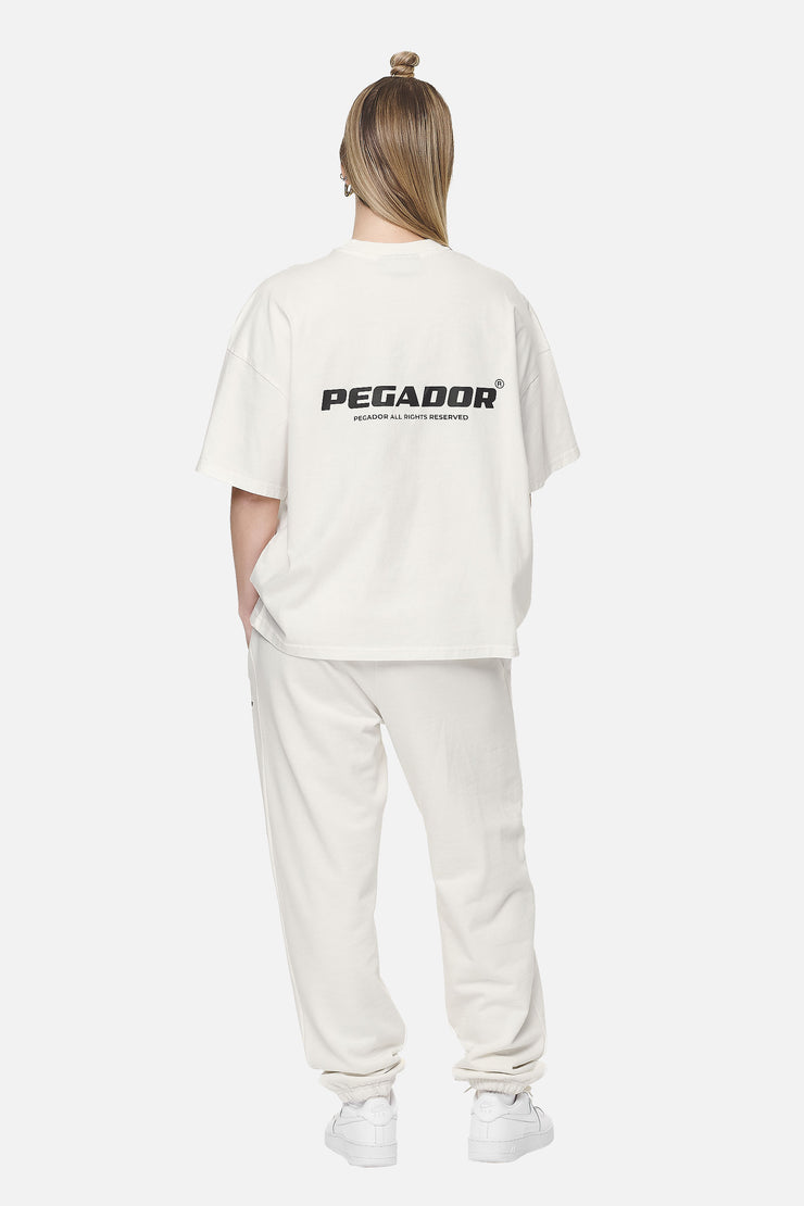 Pegador Arendal Logo Heavy Oversized Tee Washed Coconut Milk Black