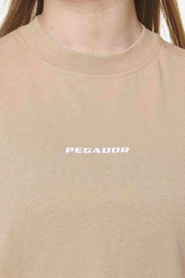 Pegador Arendal Logo Heavy Oversized Tee Washed Safari Sand White