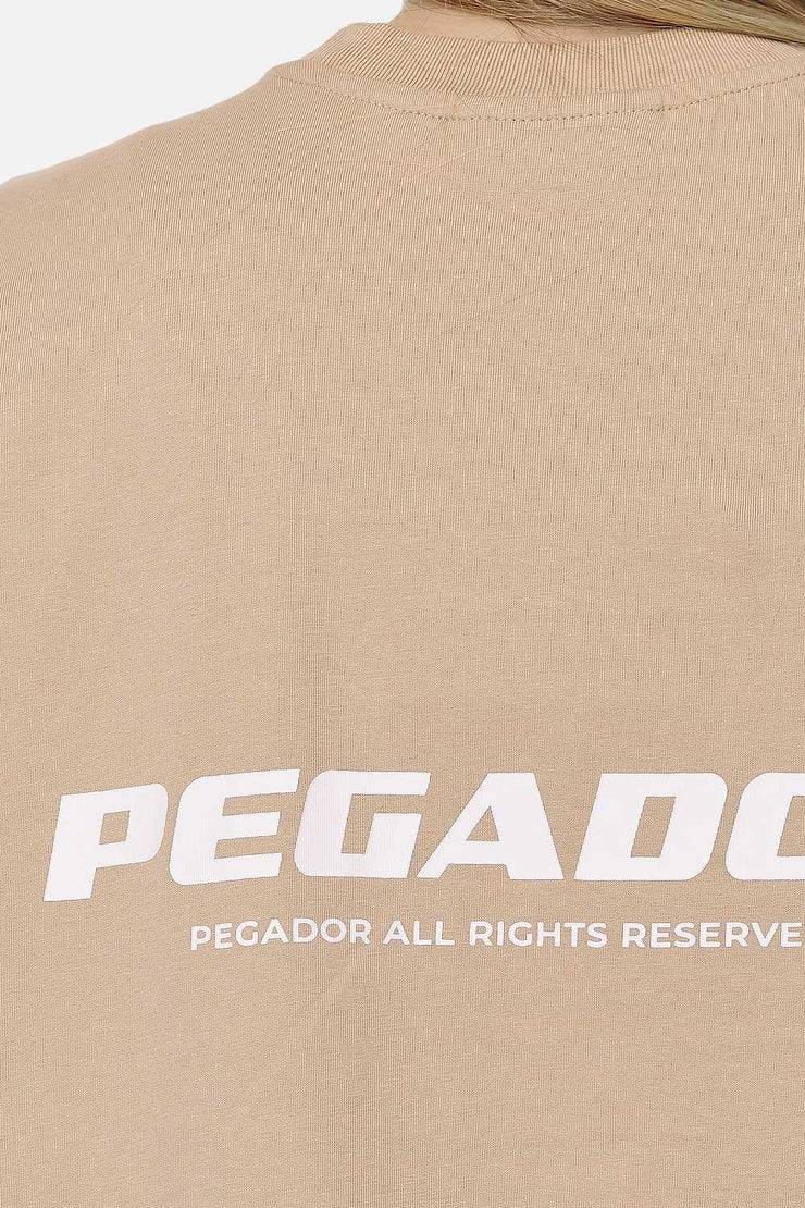 Pegador Arendal Logo Heavy Oversized Tee Washed Safari Sand White