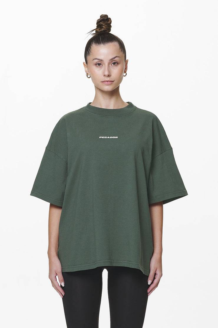 Pegador Arendal Logo Heavy Oversized Tee Washed Sage Green