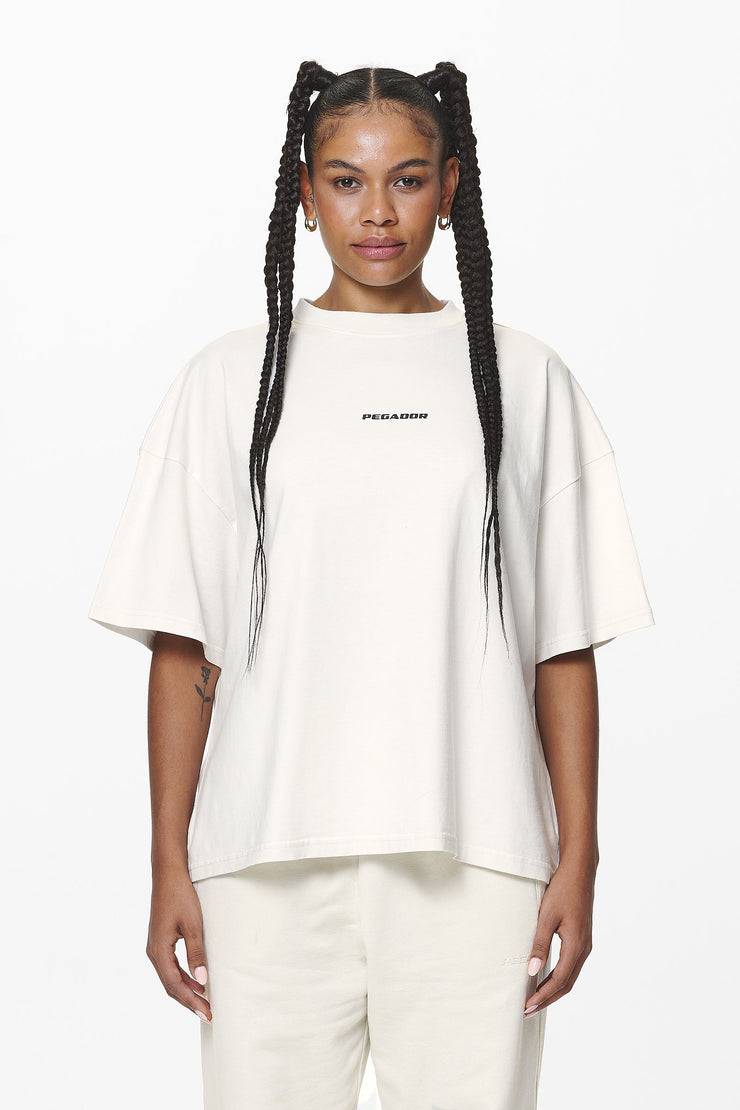 Pegador Arendal Logo Heavy Oversized Tee Washed Salty Cream