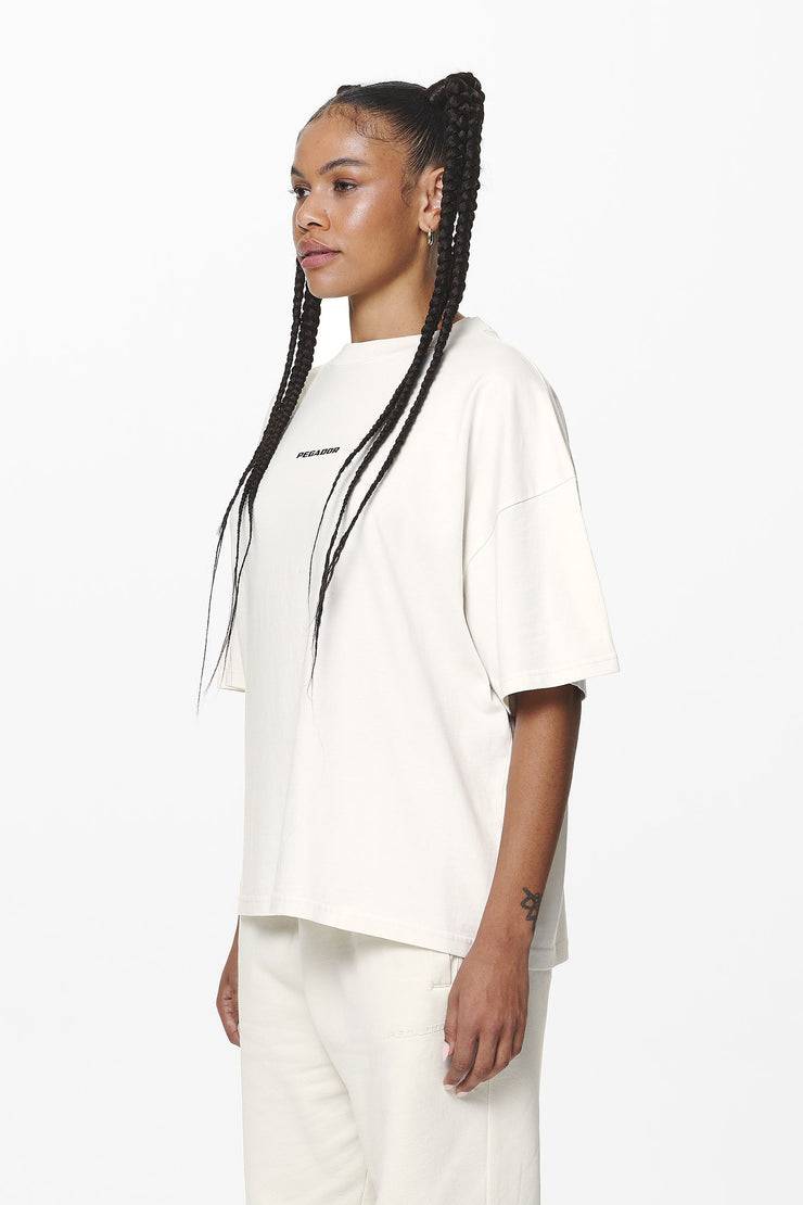 Pegador Arendal Logo Heavy Oversized Tee Washed Salty Cream