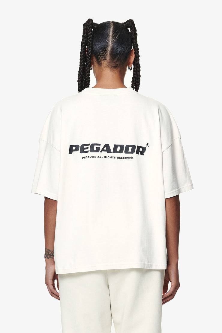 Pegador Arendal Logo Heavy Oversized Tee Washed Salty Cream