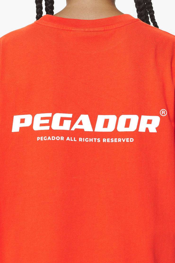 Pegador Arendal Logo Heavy Oversized Tee Washed Signal Red