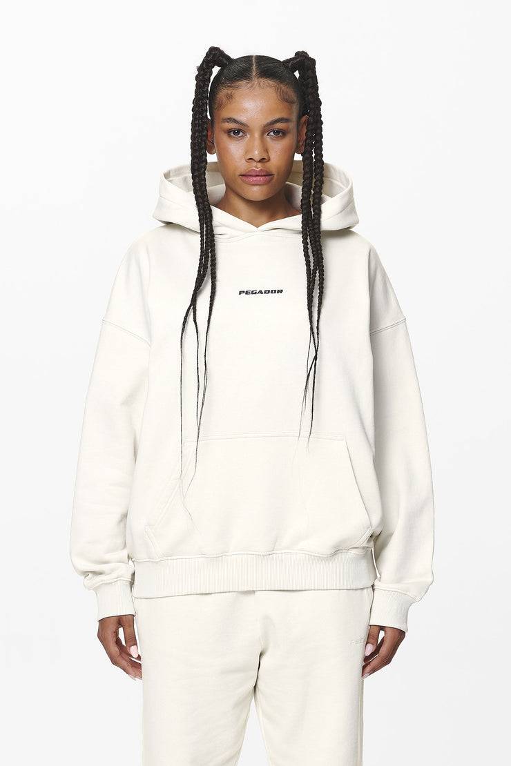 Pegador Atna Logo Oversized Hoodie Washed Salty Cream