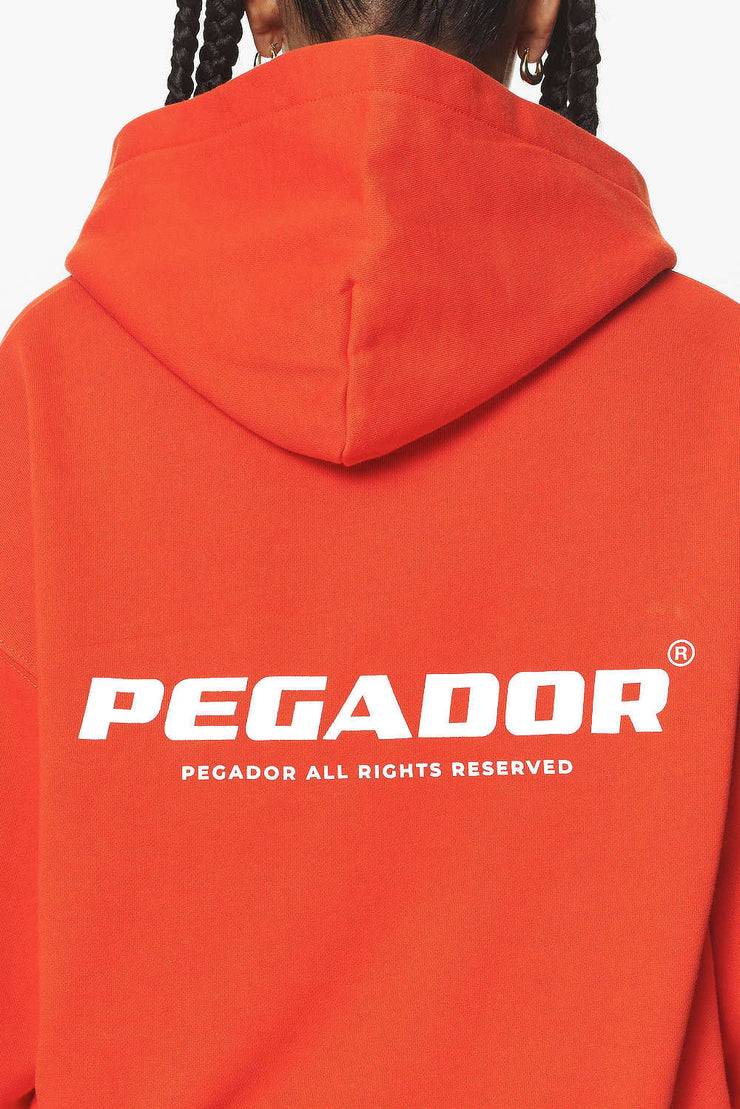 Pegador Atna Logo Oversized Hoodie Washed Signal Red