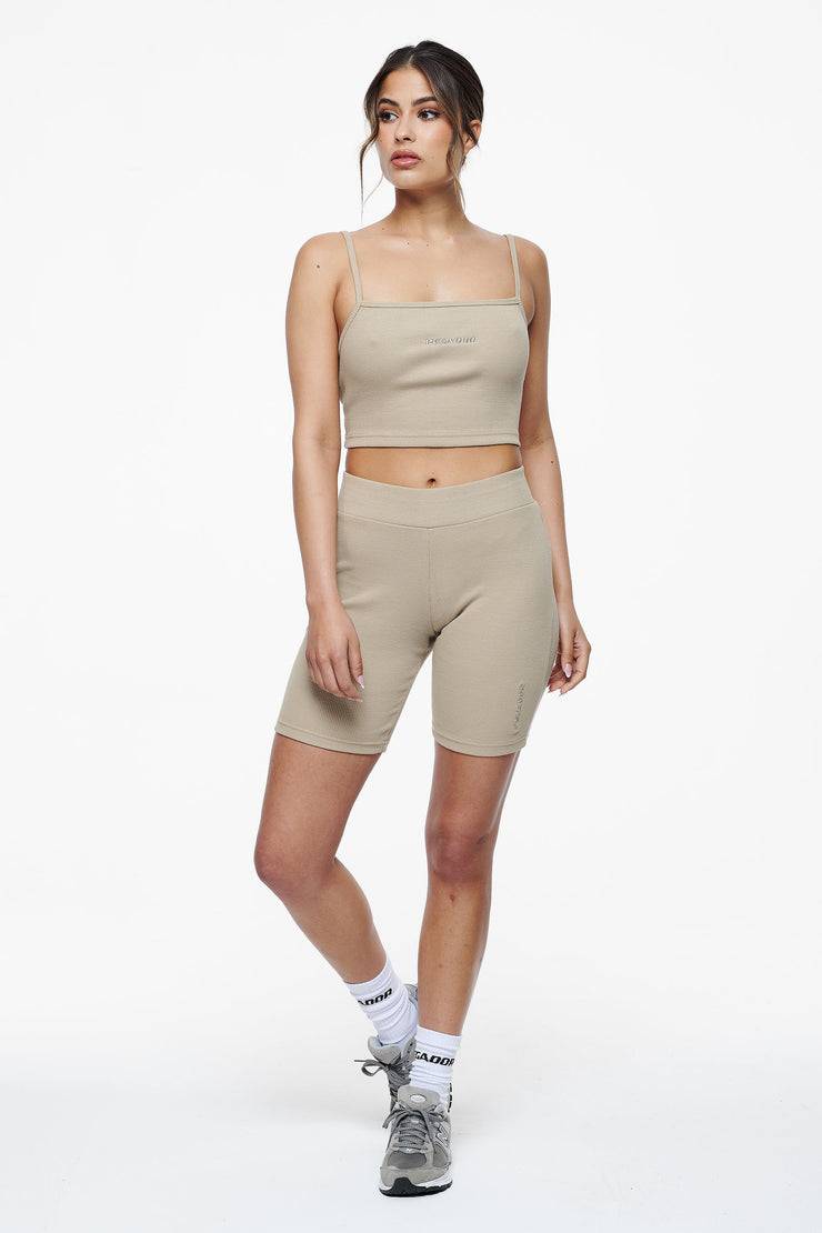 Pegador Barrie Rib Biker Shorts Vintage Washed Espresso