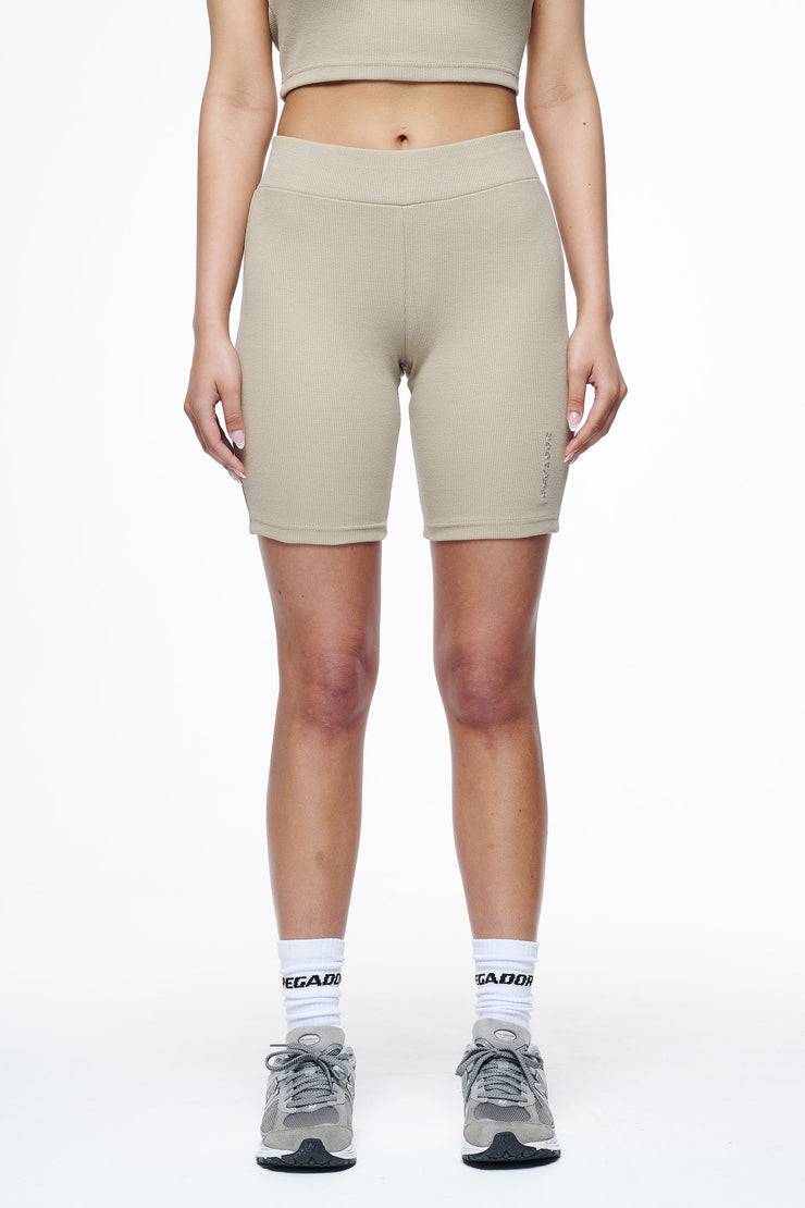 Pegador Barrie Rib Biker Shorts Vintage Washed Espresso