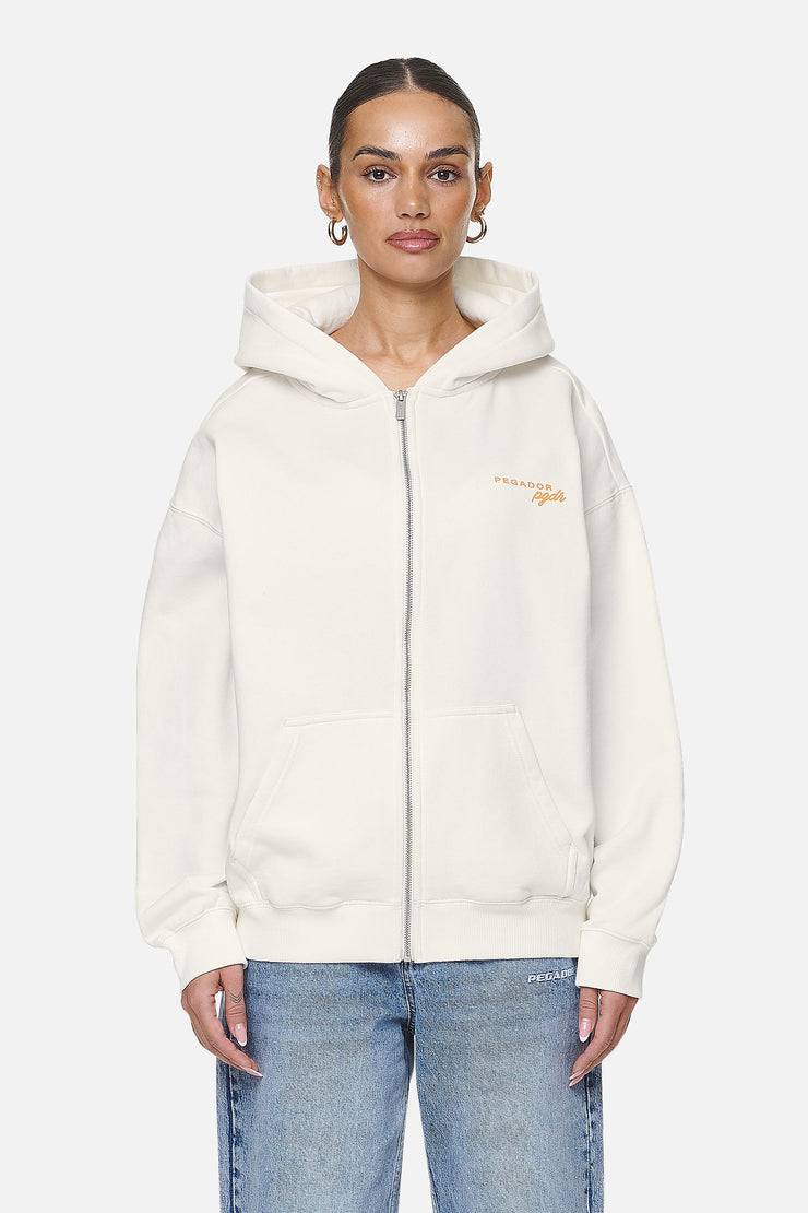 Pegador Berri Oversized Zip Hoodie Washed Coconut Milk