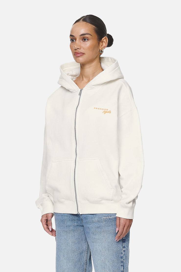Pegador Berri Oversized Zip Hoodie Washed Coconut Milk