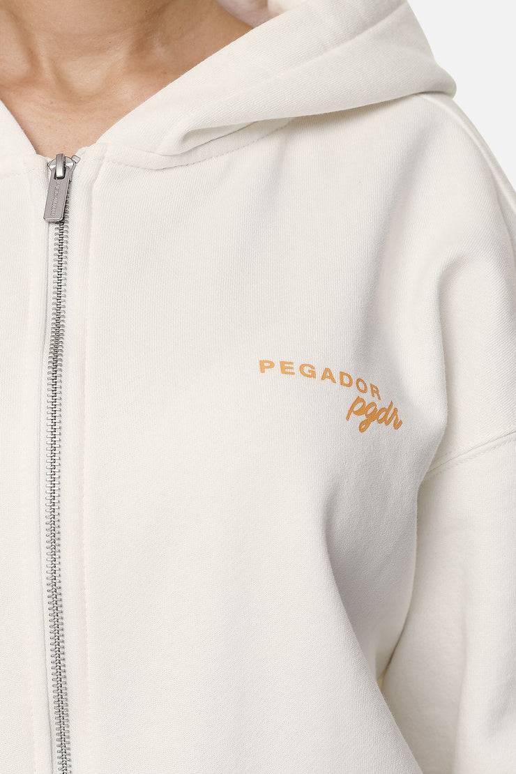 Pegador Berri Oversized Zip Hoodie Washed Coconut Milk
